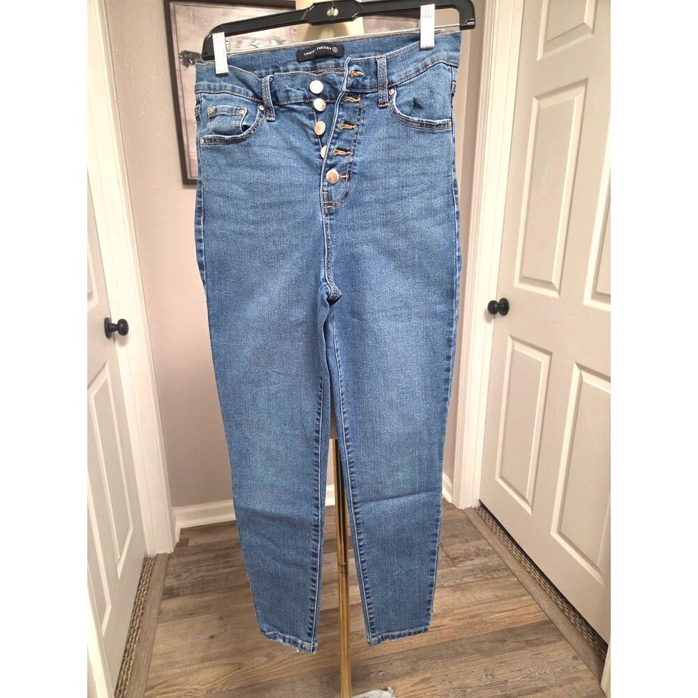 Truth & Theory Medium Wash High Waisted Ankle Skinny Jeans Size 6